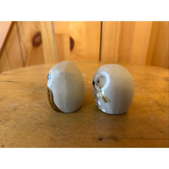 Vintage EMSON Stoneware OWLS Clay Painted Glazed Birds 1.5” Tall (5190) - Picture 2 of 6